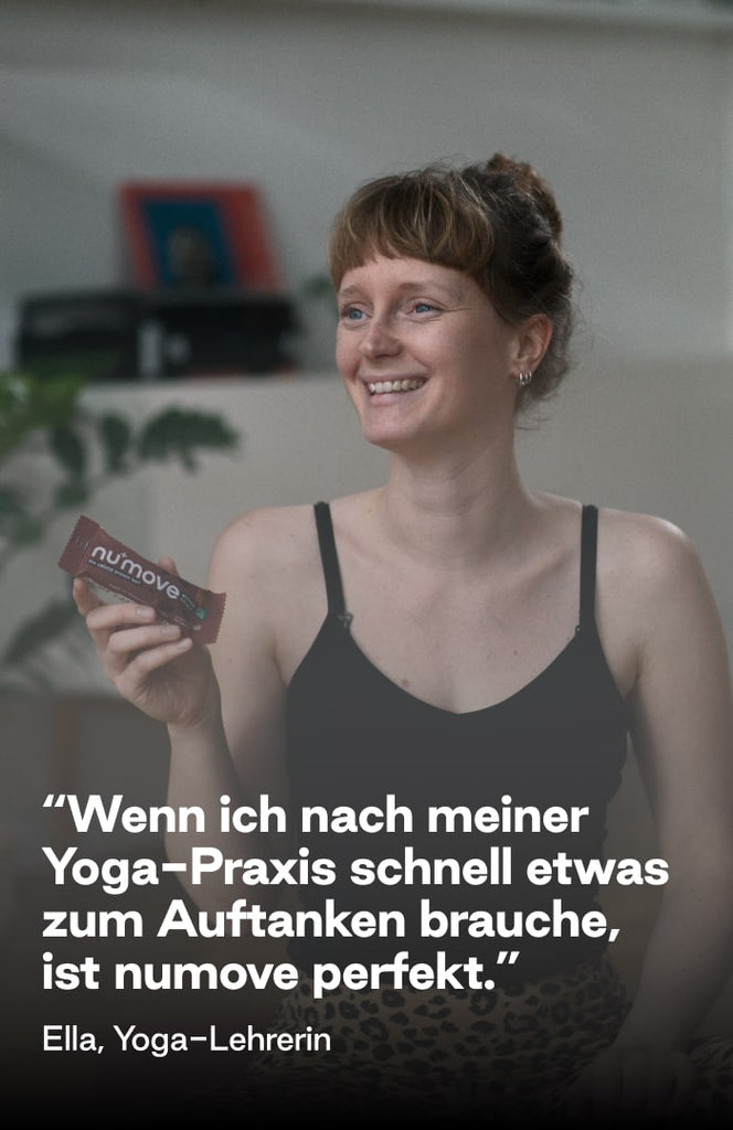 Testimonal und Yoga-Lehrerin Ella nutzt numove als Energiequelle nach dem Yoga