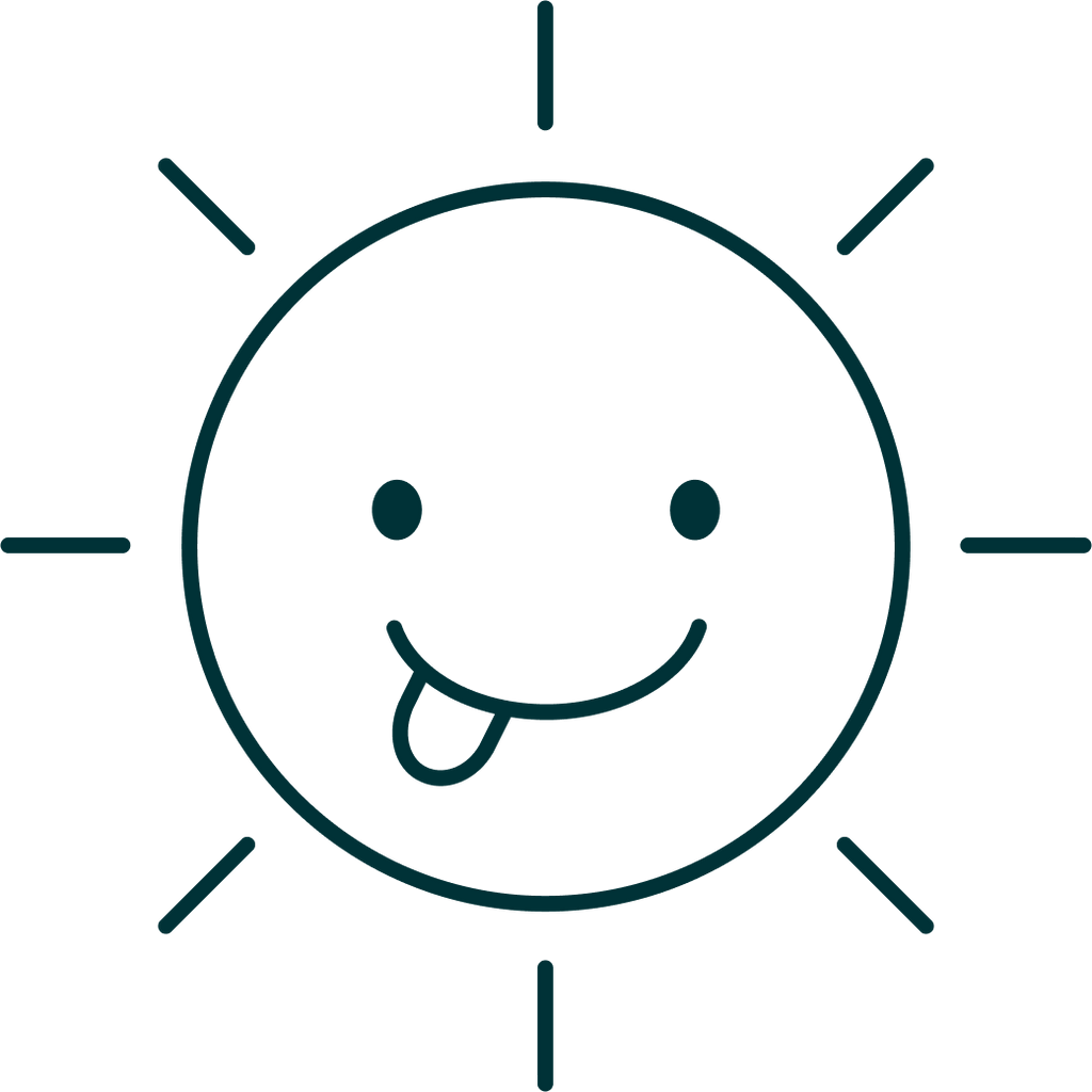 Icon Sonne streckt Zunge raus