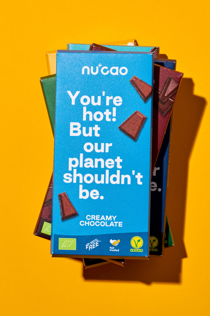 nucao vegane Tafelschokolade Stapel