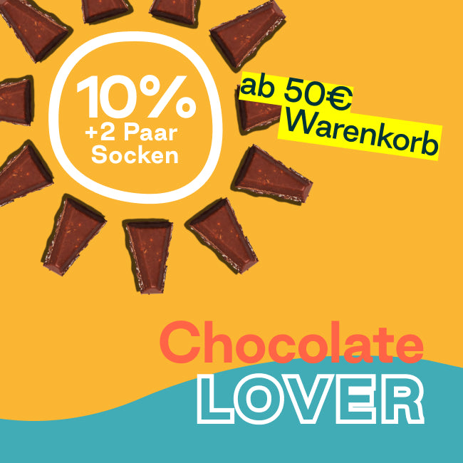 Summer full of chocolate Staffelrabatt - Chocolate Lover: Erhalte 10% und 2 Paar Socken ab einem Bestellwert von 50€.