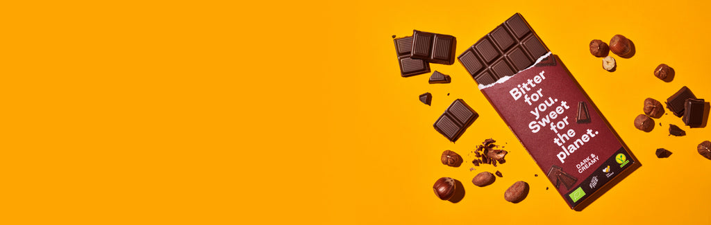 Unsere nucao Tafelschokolade in Dark & Creamy.